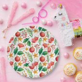 クリスマスレッド球根、ポインセチアのパーツとナット ペーパープレート (パーティー)