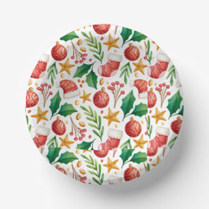 クリスマスレッド球根、ポインセチアのパーツとナット ペーパーボウル