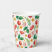 クリスマスレッド球根、ポインセチアのパーツとナット 紙コップ (裏面)