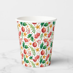 クリスマスレッド球根、ポインセチアのパーツとナット 紙コップ