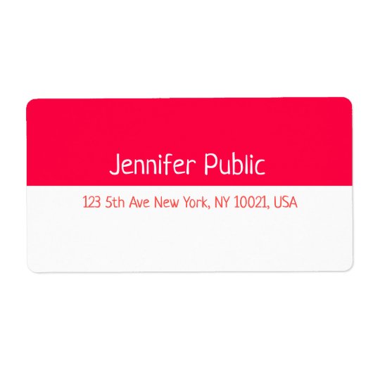 クリスマスレッド白い手書き送付先住所 ラベル (正面)