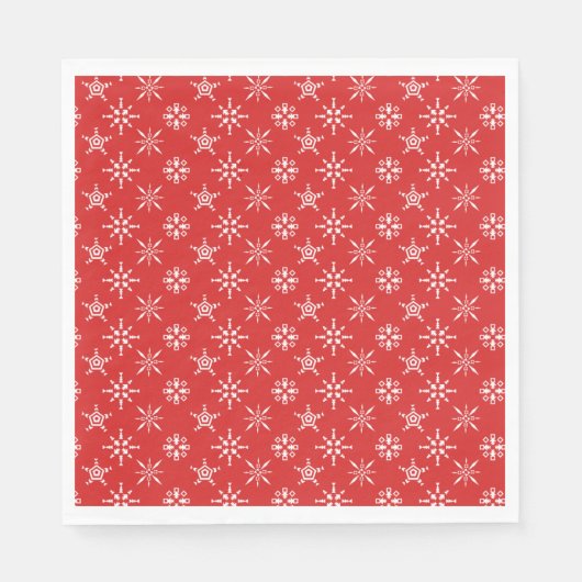 クリスマスレッド白エレガント休日 スタンダードランチョンナプキン (正面)
