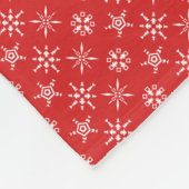 クリスマスレッド白エレガント休日 フリースブランケット (角)