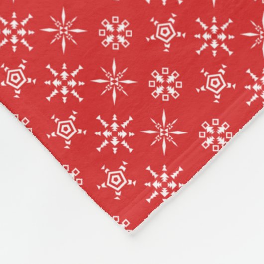 クリスマスレッド白エレガント休日 フリースブランケット (角)