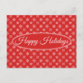 クリスマスレッド白エレガント休日 ポストカード (正面)