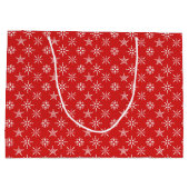 クリスマスレッド白エレガント休日 ラージペーパーバッグ (裏面)
