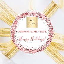 クリスマスレッド白グリッターのビジネスロゴ