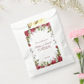 クリスマスレッド白ポインセチア結婚フレーム フェイバーバッグ (封をした状態)