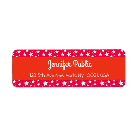 クリスマスレッド白星手書きスクリプト ラベル (正面)