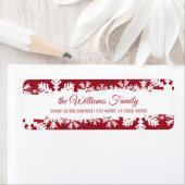 クリスマスレッド素朴スノーフレーク戻りアドレス ラベル (インサイチュ)