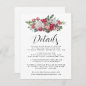 クリスマスレッド結婚フローラズゲスト詳細 エンクロージャーカード (正面/裏面)