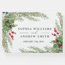 クリスマスレッド結婚ベリー ゲストブック