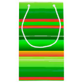 クリスマスレッド緑のパタストライプのーン スモールペーパーバッグ (裏面)