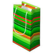 クリスマスレッド緑のパタストライプのーン スモールペーパーバッグ (裏面アングル)