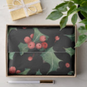 クリスマスレッド緑ミストレトーブラック 薄葉紙 (ギフト)