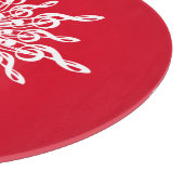 クリスマスレッド装飾モノグラムGクレフ、 音符記号スノーフレーク カッティングボード (角)