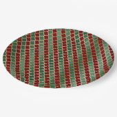 クリスマスレッド金ゴールドグリーンクローバー ペーパープレート (アングル)