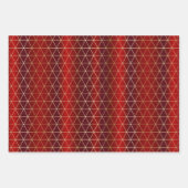 クリスマスレッド金ゴールドグリーンジオメトリパターン ラッピングペーパーシート (正面3)