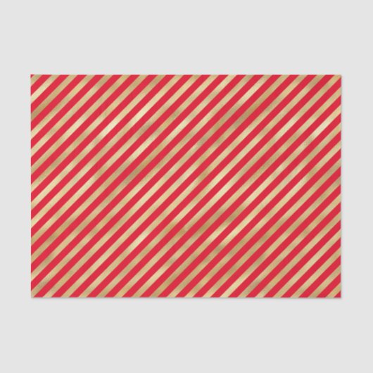 クリスマスレッド金ゴールドストライプイラストレーション 薄葉紙 (正面)