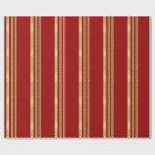 クリスマスレッド金ゴールドパタストライプのーン ラッピングペーパー (フラット)