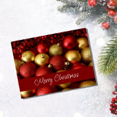 クリスマスレッド金ゴールドフェスティバルスクリプトタイポグラフィ シーズンポストカード