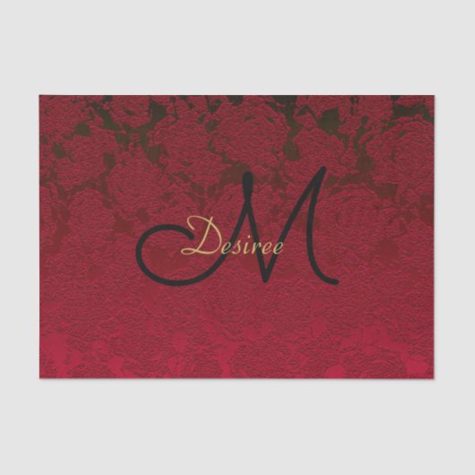 クリスマスレッド金ゴールドブラックウィンターモノグラム 薄葉紙 (正面)