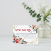 クリスマスレッド金ゴールド水彩フローラが本をもたらす エンクロージャーカード (スタンド正面)