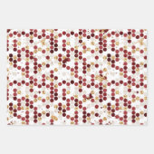 クリスマスレッド金ゴールド高級幾何学模様 ラッピングペーパーシート (正面3)