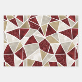 クリスマスレッド金ゴールド高級幾何学模様 ラッピングペーパーシート (正面)