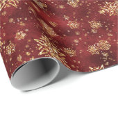 クリスマスレッド金ゴールド高級幾何模様ラップ ラッピングペーパー (ロールコーナー)