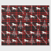 クリスマスレッド馬術馬パーソナライズされた ラッピングペーパー (フラット)