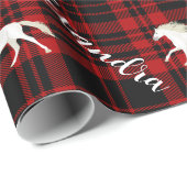 クリスマスレッド馬術馬パーソナライズされた ラッピングペーパー (ロールコーナー)