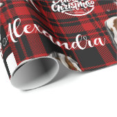 クリスマスレッド馬術馬パーソナライズされた ラッピングペーパー (ロールコーナー)