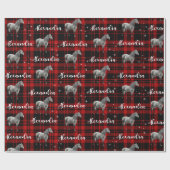 クリスマスレッド馬術馬パーソナライズされた ラッピングペーパー (フラット)