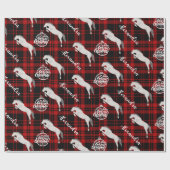 クリスマスレッド馬術馬パーソナライズされた ラッピングペーパー (フラット)