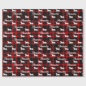 クリスマスレッド馬術馬パーソナライズされた ラッピングペーパー (フラット)