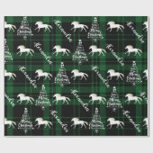 クリスマスレッド馬術馬パーソナライズされた ラッピングペーパー (フラット)