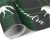 クリスマスレッド馬術馬パーソナライズされた ラッピングペーパー (ロールコーナー)