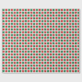 クリスマスレッド&グリーングリッターパターン ラッピングペーパー (フラット)