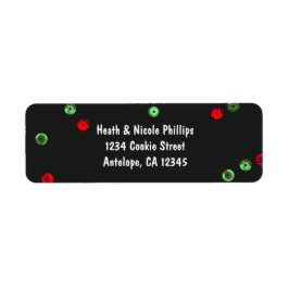 クリスマスレッド&グリーンシークンズパーティー住所 シール