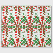 クリスマスレッド/グリーンリボンキャンディ ラッピングペーパー (フラット)