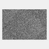 クリスマスレッド、グリーン、シルバーのグリッター光沢 ラッピングペーパーシート (正面3)