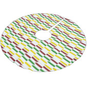 クリスマスレッド、グリーン、鮮やかな白ストライプの金ゴールド ブラッシュドポリエステルツリースカート (アングル)