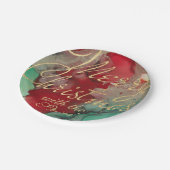 クリスマスレッド、グリーンNゴールド ペーパープレート (アングル)