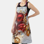 クリスマスレッド&シルバーのデコールボール エプロン (インサイチュ)