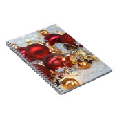 クリスマスレッド&シルバーのデコールボール ノートブック (右側)