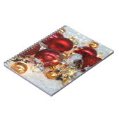 クリスマスレッド&シルバーのデコールボール ノートブック (左側)