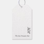 クリスマスレッド&ティール（緑がかった色）クリスマスツリー装飾品 ギフトタグ (裏面)