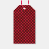 クリスマスレッド&ブラックバッファロープレイドクリスマスツリー ギフトタグ (裏面)