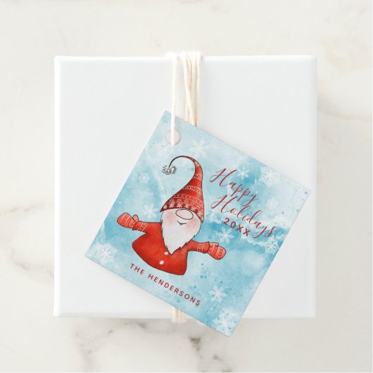 クリスマスレッド&ブルーキュート格言ハッピーホリデー フェイバータグ (インサイチュ)